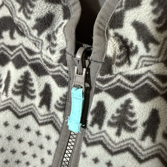 Chubbies Men's S Gray Reversible Fleece Nylon Pullover Jacket Bears Winter - Picture 7 of 11